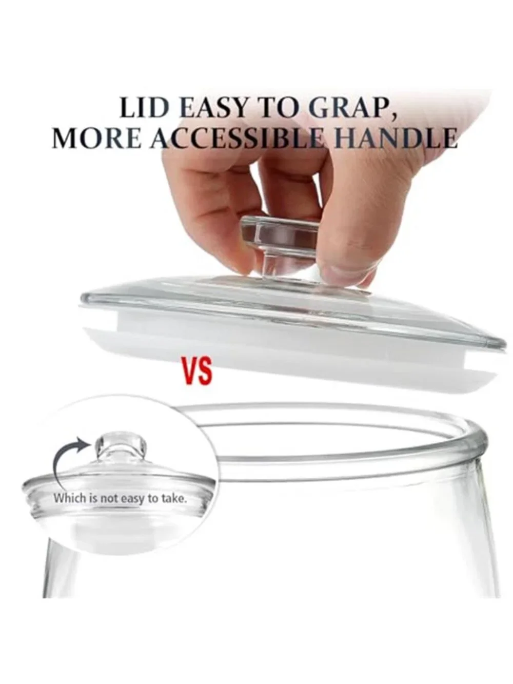 Wide Mouth Apothecary Jar with Lid, 0.5 Gallon Glass Jar for Kitchen Storage